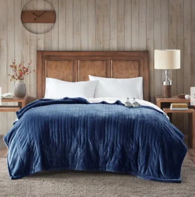 Woolrich 60"x70" Electric Plush  Berber Throw Blanket Indigo - Image 1 of 3