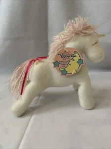 W/ TAG! VTG Hallmark PERCIVAL Unicorn Plush Stuffed Animal Sewn Toy White Pink - Picture 1 of 22