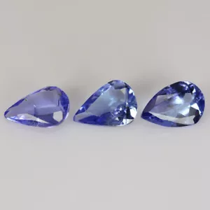 1,66 ct (3 Stück) Glamouröse Birne KALIBRIERTE GRÖSSE (7 x 0 mm) lila blau Tansanit - Bild 1 von 3