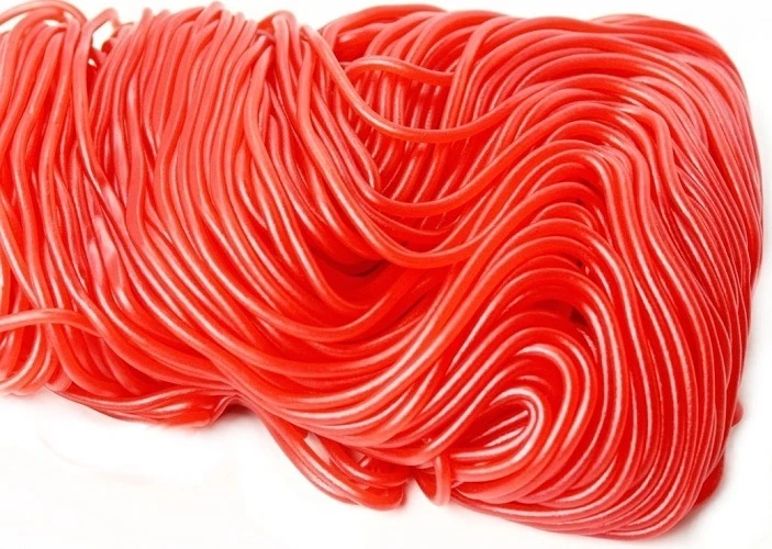 Red Strawberry Licorice Laces ~ 2 Pound Bag ~ FREE SHIPPING - Image 1 of 2
