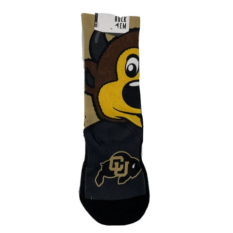 Rock Em Crew Socks University of Colorado Ralphie Buffalo Mascot Small Cover