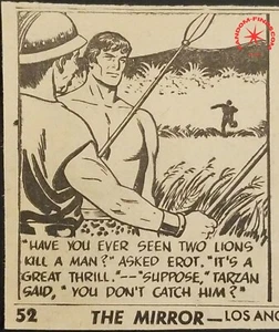 Tira cómica diaria Tarzán 1950 jungla león persecución caza presa humana supervivencia caza - Imagen 1 de 5