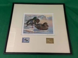 Impresión de estampilla de pato del estado de Washington 1986 - Mallards - por Keith Warrick Medallion + - Imagen 1 de 3