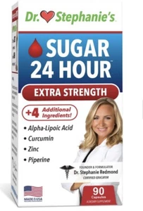 Dr Stephanie's EXTRA STRENGTH 24 Hour Blood Sugar Supplement, 90 Capsules 3/2026 - Picture 1 of 8