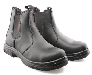 Extra Wide Work Boots EEEE Black Leather Safety Work Dealer Chelsea 6 - 13 - Picture 1 of 6