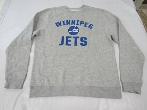 New Winnipeg Jets Mens Size L Large Heather Gray Sweatshirt Cover