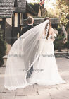 ALENCON LACE CATHEDRAL VEIL WITH GATHERED TOP & RE-EMBROIDERED LACE EDGE DESIGN