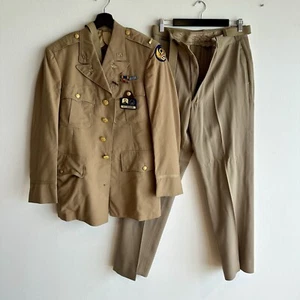 WWII US Army Air Corps 8th AAC Div Named Pilot Patched Uniform Set - Picture 1 of 12