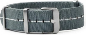 Uhrenarmband Militär elastic grau-weiß 18mm 20mm 22mm Durchzugsband NEU! - Picture 1 of 2