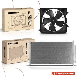 A-Premium 2Pc AC Condenser & Cooling Fan Assy Kit for Acura RDX 2007-2012 2.3L - Picture 1 of 8