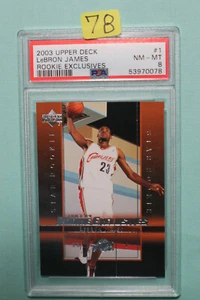 LEBRON JAMES ๐ 2003 UPPER DECK ROOKIE EXCLUSIVES PSA 8 NEAR MINT CAVALIERS 78 - Picture 1 of 4