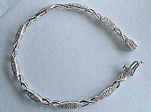 PULSERA INFINITY Link en Oro Blanco 10K y Cierre de Seguridad Rd Diam 1.25TCW ¡NUEVO! - Imagen 1 de 9