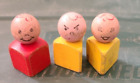 ☆ Vintage Fisher Price Little People Lot of 3 Triangle Square WOOD wooden figure