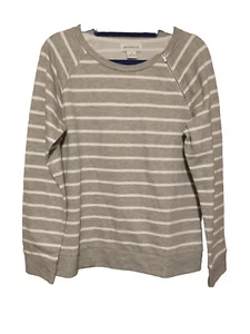 New! Liz Claiborne Women’s Gray Top Sz S Round Neck Soft Cotton Long Sleeve NWT - Picture 1 of 9