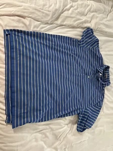 Peter Millar Polo Shirt Mens Large Blue Summer Comfort Striped Golf Stretch - Picture 1 of 3