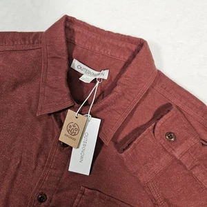 Camisa Outerknown Para Hombre S Lost Coast Moleskin LS Algodón Orgánico Franela Granate - Imagen 1 de 9