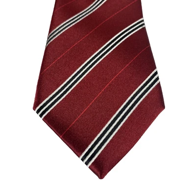 Corbata clásica formal Countess Mara para hombre roja negra blanca a rayas 100 % seda Foto 1 de 4