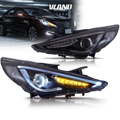 Par de faros proyectores LED secuenciales Vland para Hyundai Sonata 2011-2014 Foto 1 de 4