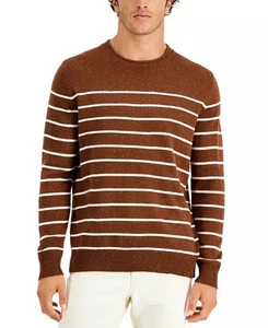 Club Room Men's Gregor Striped Sweater in Brown-2XL - Picture 1 of 4