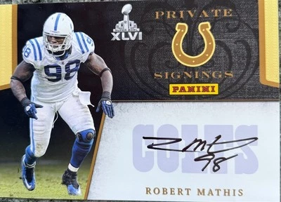 Foto firmada automáticamente de Robert Mathis Panini firmada por 5”X7” del Super Bowl 1966 Foto 1 de 2