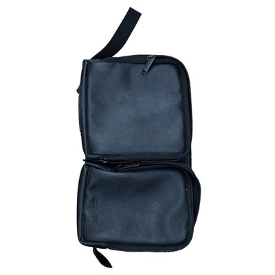 VTG Leather Case Logic Black CD/DVD 48 Discs W/CD Player & Battery Pockets Front - Image 1 of 4