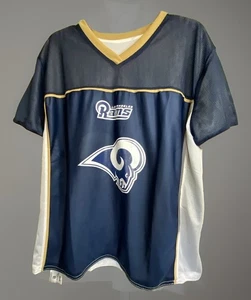 NFL Los Angels Rams FLAG FOOTBALL TRIKOT wendbar weiß blau Erwachsene Größe LARGE. - Bild 1 von 11