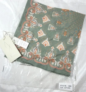 Joie Women's 20"x20" Square 100% Cotton Embroidery Details Scarf - Dusty Green - Picture 1 of 5