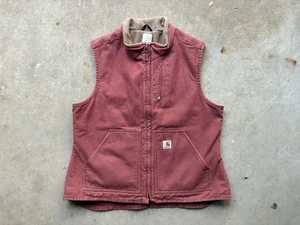 Carhartt WV001 VRS Sherpa Lined Canvas Work Vest Womens Sz XL Rose Pink - Picture 1 of 6
