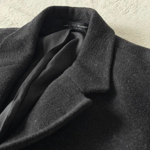 Andrew Fezza Mens Cashmere Blend Overcoat Chesterfield Top Coat 42R ~ Dk Gray - Picture 1 of 15