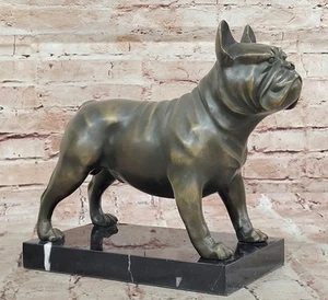 Original M. Lopez Bronze English Pitbull Dog Statue Sculpture Pet Lover - Picture 1 of 10