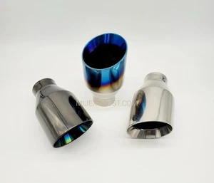 4.5'' Slash Cut Exhaust Tip Universal Tailpipe Double Skinned Stainless Steel - Picture 1 of 20