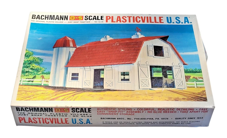 Vintage Plasticville 1851 Barn - O/S Scale Kit Complete w/Extras - MIB - Image 1 of 4