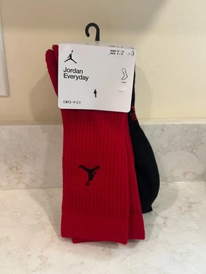 PACK DE 3 PARES DE CALCETINES JORDAN DAILY CREW DX9632 TALLA HOMBRE L (8-12) NUEVOS CON ETIQUETAS Foto 1 de 4