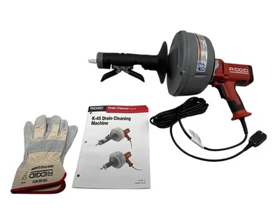 Máquina limpiadora de drenaje de fregadero de alimentación automática Ridgid K-45AF cable de 5/16x25' con cable de tambor Foto 1 de 4