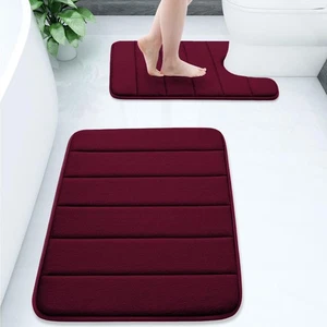 Buganda Set di Tappetini da Bagno, 2 Pezzi Tappetino da Bagno in Memory Foam e WC a Forma di U Ru... - Foto 1 di 9