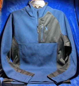 Spyder Herren Gait Half Zip Jacke Pullover Sweater Sweatshirt Blau & Schwarz Gr. M - Bild 1 von 8