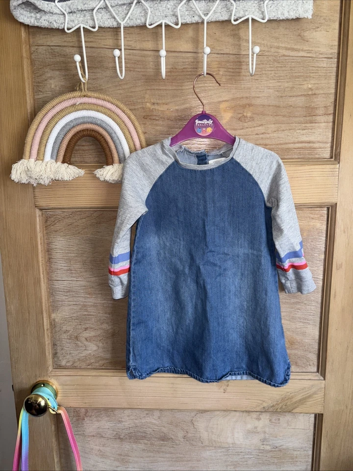 Baby Girls Denim Style Dress By Next Age 18-24 Months - Image 1 of 2