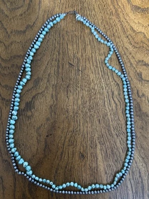 "Collar de perlas de agua dulce Zeta Tau Alpha Greek Sorority 2 hilos 26"" de largo" Foto 1 de 4