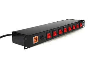 MR DJ PSC250 Interruttore di Alimentazione Montabile su Rack 8 Porte Protezioni da Sovratensione Rosso Toggle... - Foto 1 di 3