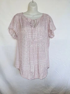 Como Vintage lavender sz XL pintuck peasant boho business casual blouse - Picture 1 of 4