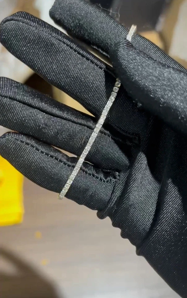 10k Yellow Gold Lab Grown Diamond Tennis Bracelet 7" Holiday - Image 1 of 1