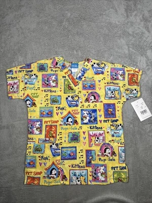 Scrub H.Q. Short Sleeve V-Neck Yellow Scrub Size XS New W. Tags - Image 1 of 4