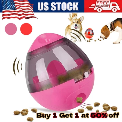 Pet Feeder Dog Tumbler Food Dispenser Bowl Funny Ball Toys Cat Food Container - Image 1 of 4