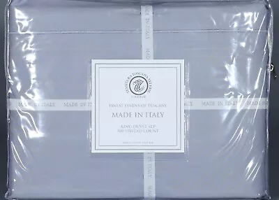TESSITURA TOSCANA GREY 100% COTTON PERCALE 500TC KING Duvet SET - Image 1 of 2