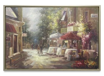 Hungryartist - оригинальная картина Sunny Street View на холсте 24 x 36 в рамке - Изображение 1 из 4
