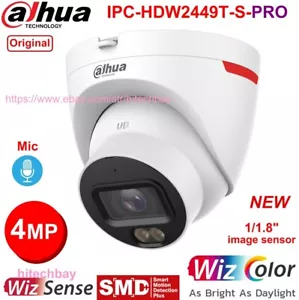 ✅ Dahua IPC-HDW2449T-S-PRO 4MP WizColor Full-Color IP Camera PoE SMD+ Microphone - Picture 1 of 11