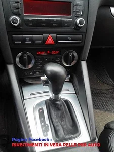 Cuffia leva cambio automatico AUDI A3 8P 8PA dal 2003 al 2012 in vera pelle NERA - Foto 1 di 3