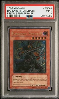 Yu-Gi-Oh! Darknight Parshath Ultimate Rare PTDN-EN082 PSA 9 MINT - Image 1 of 2