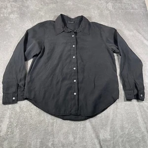 Cut Loose Shirt Womens XL Black Long Sleeve Button Down Tencel Blend Casual - Picture 1 of 8