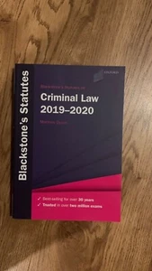 Blackstone's Statutes on Criminal Law 2019-2020 by Matthew Dyson (Paperback,... - Picture 1 of 1